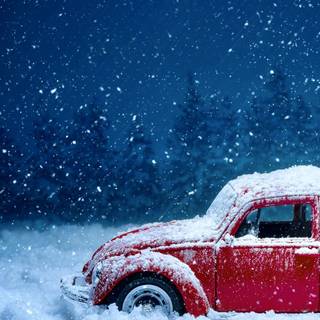 Car night winter wallpaper