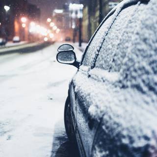 Car night winter wallpaper