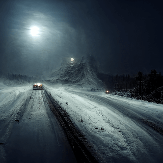 Car night winter wallpaper