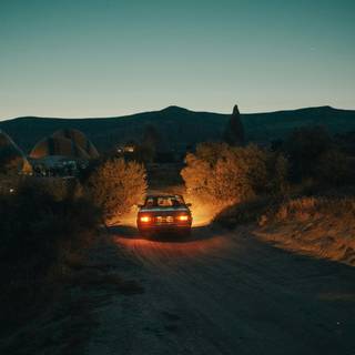 Car night winter wallpaper