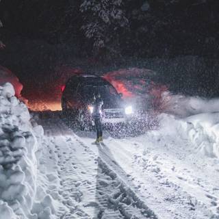 Winter road car wallpaper