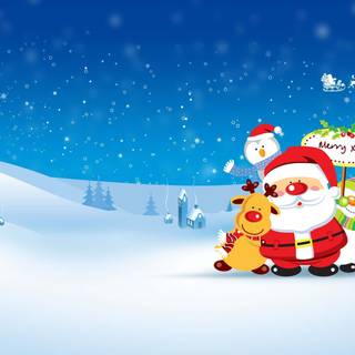 Cartoon Xmas wallpaper
