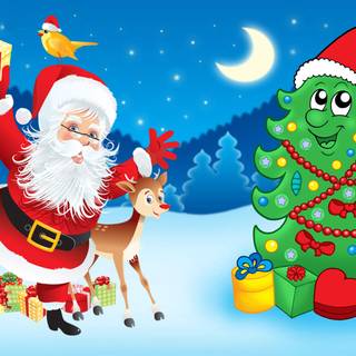 Cartoon Xmas wallpaper