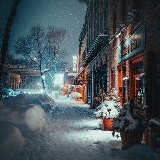 Winter night cities wallpaper