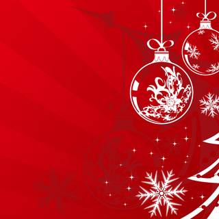 Red and white Christmas tree wallpaper