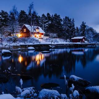 Calm winter scene wallpaper