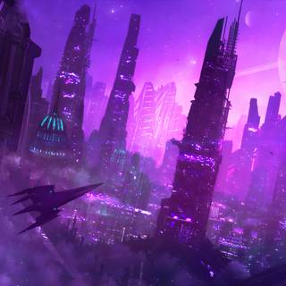 Purple cyber wallpaper