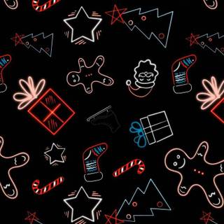 Neon doodle wallpaper