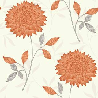 Orange and cream wallpaper