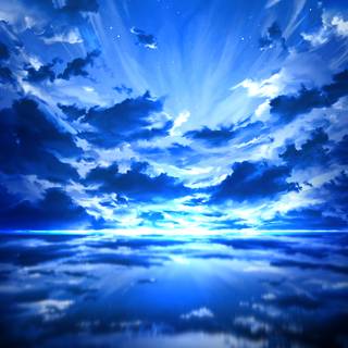 Blue sky reflection wallpaper