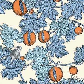 Orange and cream wallpaper