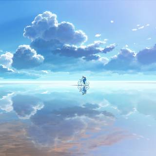 Blue sky reflection wallpaper