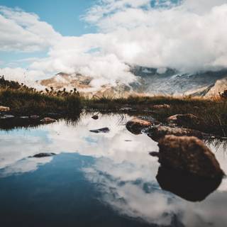 Blue sky reflection wallpaper