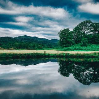 Blue sky reflection wallpaper