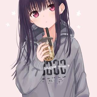 Anime girl boba wallpaper