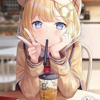 Anime girl boba wallpaper