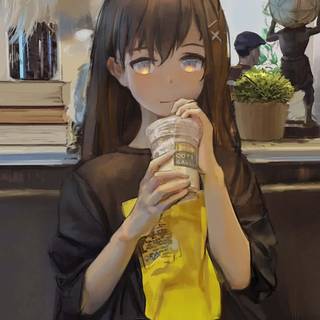 Anime girl boba wallpaper