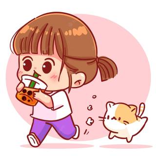 Anime girl boba wallpaper