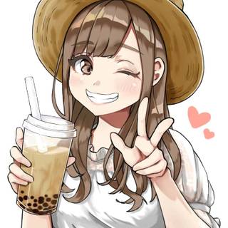 Anime girl boba wallpaper