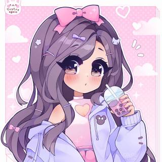 Anime girl boba wallpaper