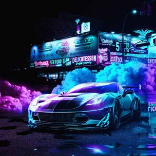 Neon supercar wallpaper