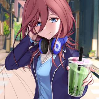 Anime girl boba wallpaper