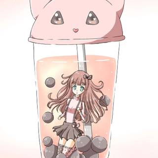 Anime girl boba wallpaper