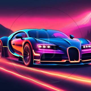 Neon supercar wallpaper