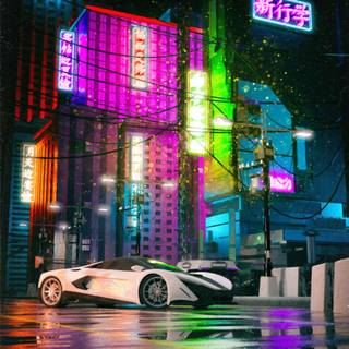 Neon supercar wallpaper