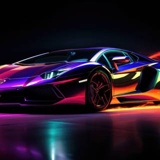 Neon supercar wallpaper