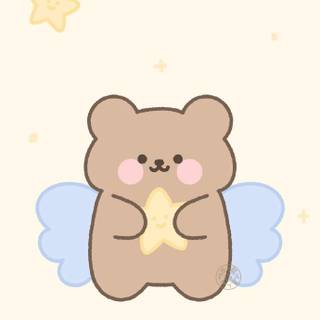 Kawaii aesthetic cute Korean bear wallpaper