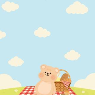 Kawaii aesthetic cute Korean bear wallpaper
