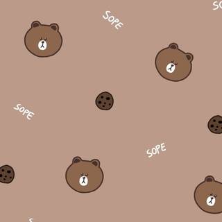 Kawaii aesthetic cute Korean bear wallpaper
