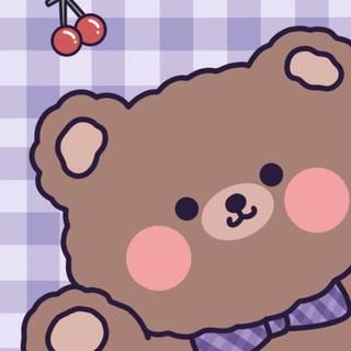 Kawaii aesthetic cute Korean bear wallpaper