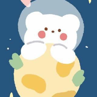 Kawaii aesthetic cute Korean bear wallpaper