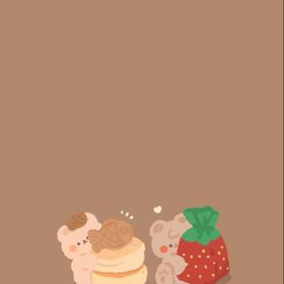 Kawaii aesthetic cute Korean bear wallpaper