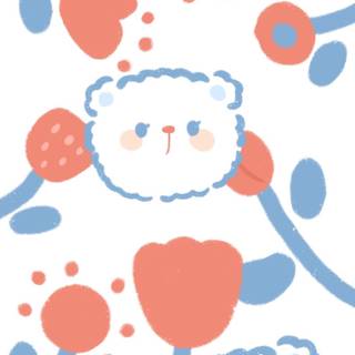 Kawaii aesthetic cute Korean bear wallpaper