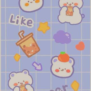 Kawaii aesthetic cute Korean bear wallpaper