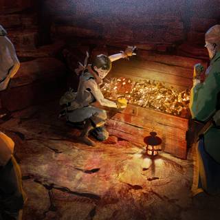 Gold treasure wallpaper