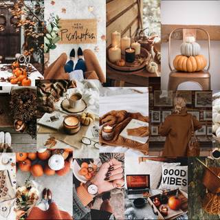 Laptop collage autumn wallpaper