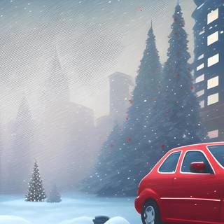 Winter vehicle wallpaper
