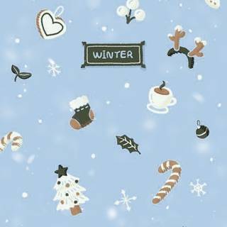 Winter cartoon aesthetic wallpaper