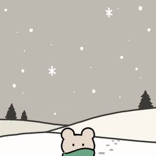 Winter cartoon aesthetic wallpaper