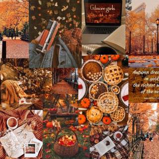 Laptop collage autumn wallpaper