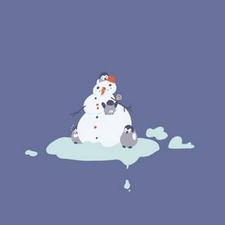 Winter cartoon aesthetic wallpaper