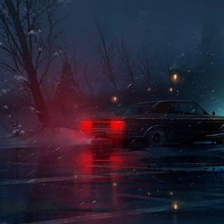 Winter vehicle wallpaper