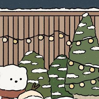 Winter cartoon aesthetic wallpaper