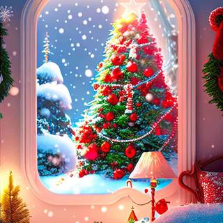 AI Christmas wallpaper