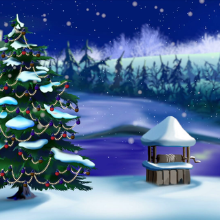 Christmas tree outside wallpaper