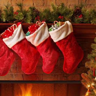 Xmas stockings wallpaper